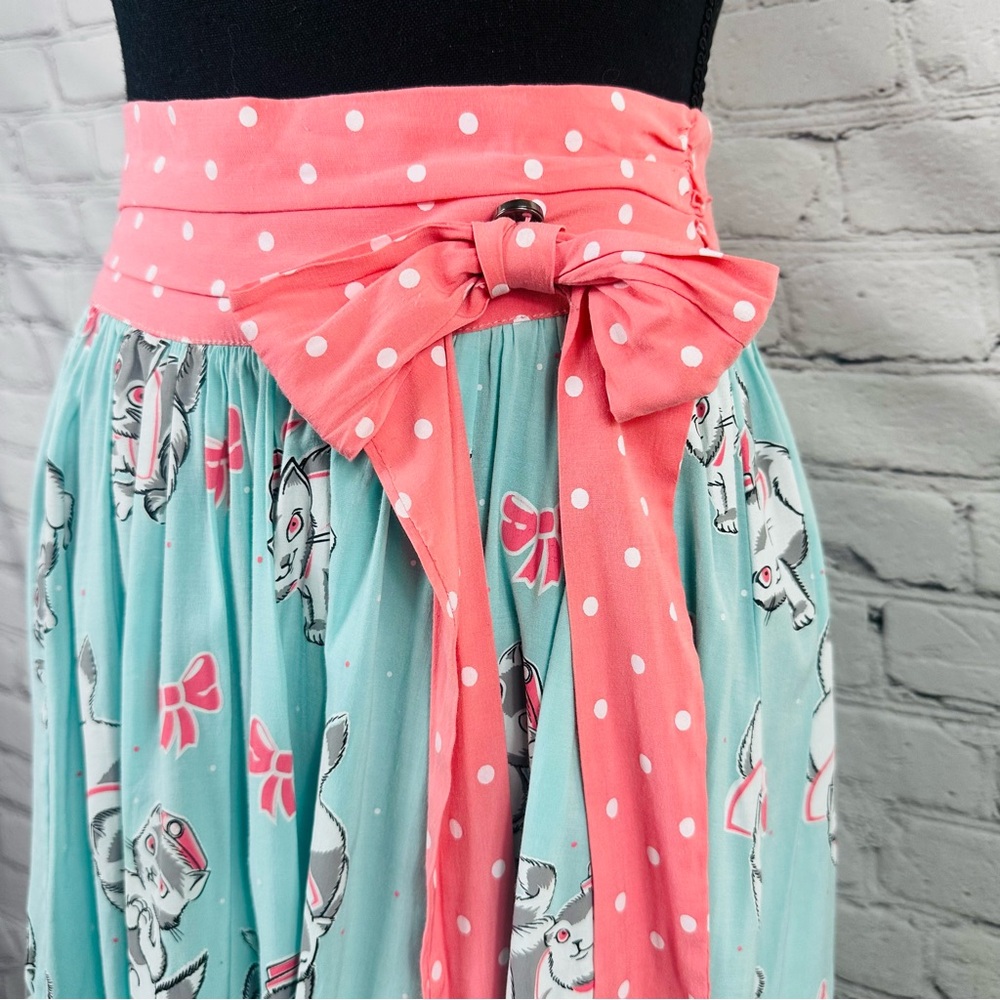 SOURPUSS JUNE SAILER KITTY 🐱 SWING SKIRT RETRO-INSPIRED SIZE (M) - Picture 4 of 10